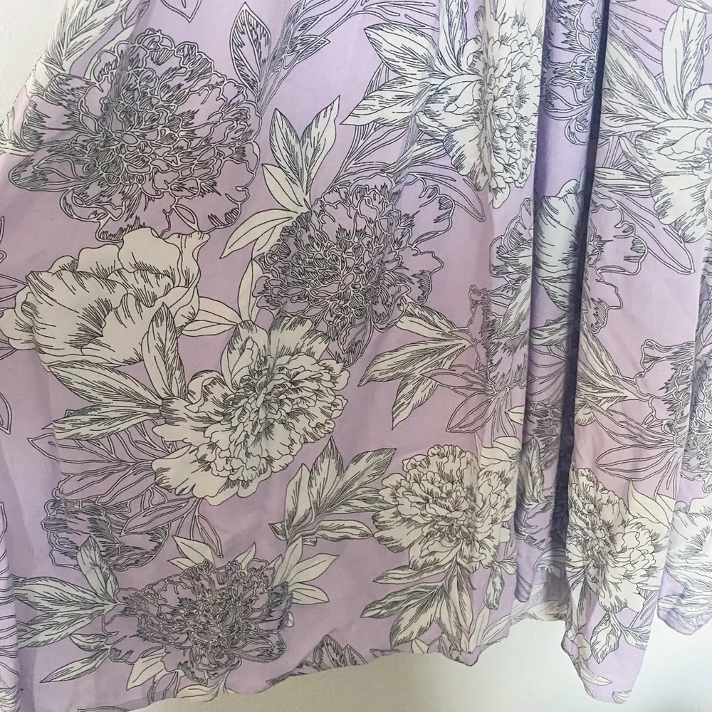 Bardot Ibiza Floral Midi Dress Tie Front Cutout Spring Boho Lavender Purple Sz 4 - Picture 7 of 11